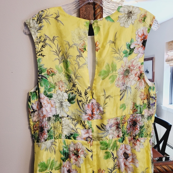NEW Anthro Yellow Floral Sleeveless Dress - Picture 5 of 5